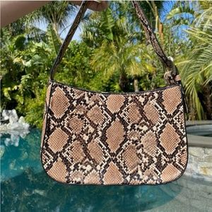 Brandy Melville faux brown snake skin shoulder bag